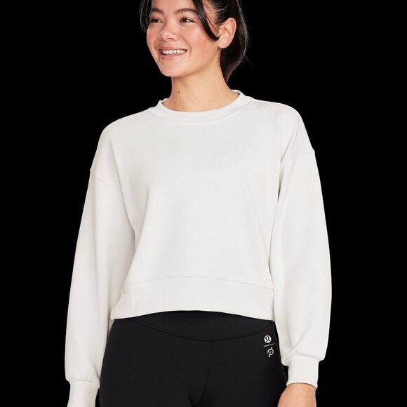 NEW w/ TAGS lululemon x Peloton Softstreme Perfectly Oversized Cropped Crew Sz 6 - Picture 2 of 11